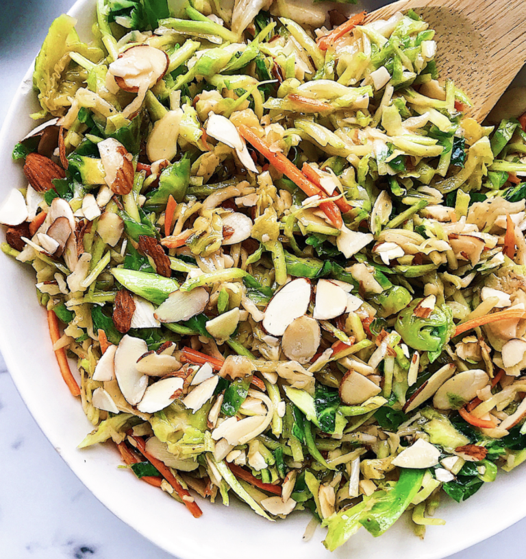 Shaved Brussels Sprout Salad ( and Thai Peanut Dressing)