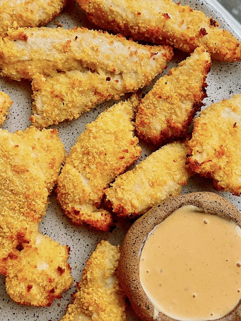 Eggless Air Fried Chicken Tenders