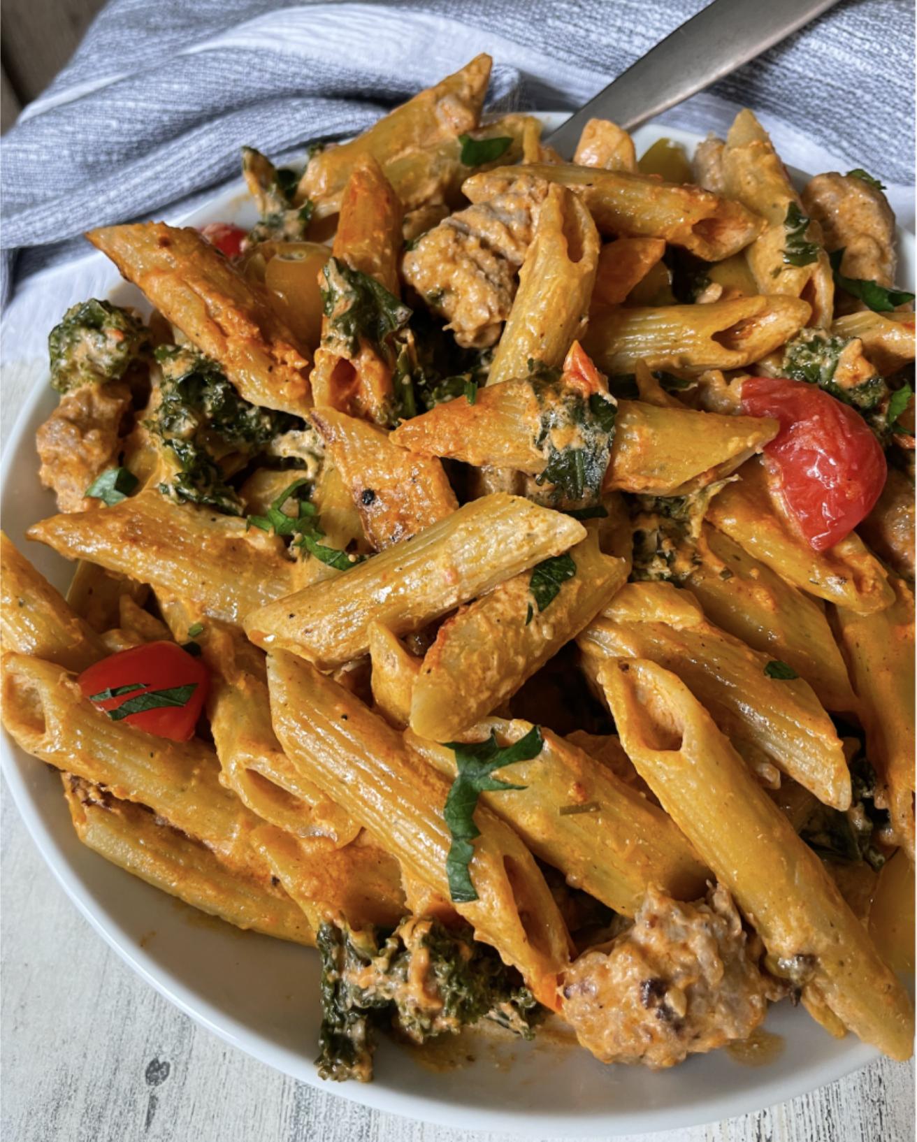 Creamy Sausage, Tomato, and Kale Pasta Creamy Sausage, Tomato, and Kale Pasta