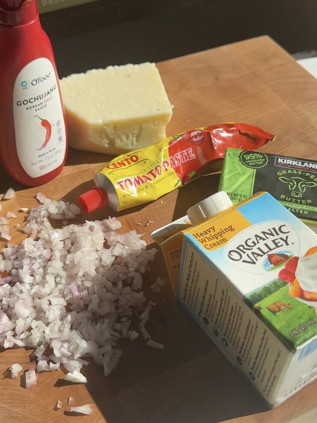 Layout of ingredients used in recipe.