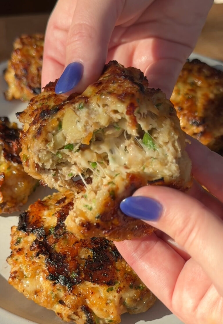Caramelized Onion and Cheddar Chicken Burgers