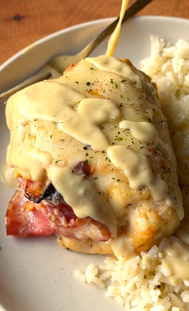 Baked Chicken Cordon Bleu with Creamy Dijon Sauce
