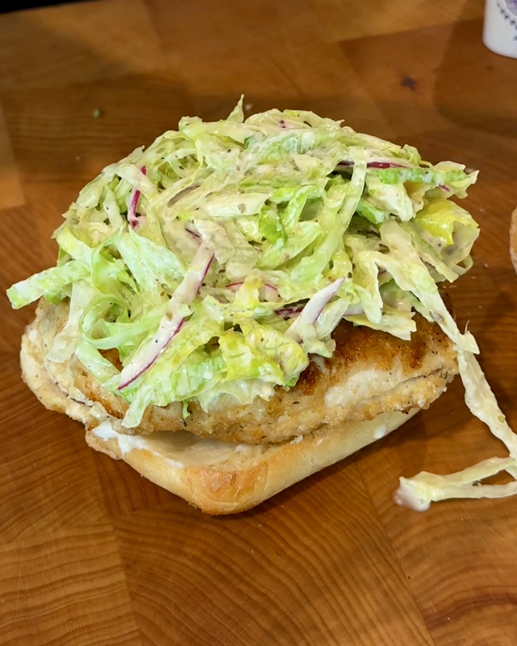 tangy slaw on top of chicken