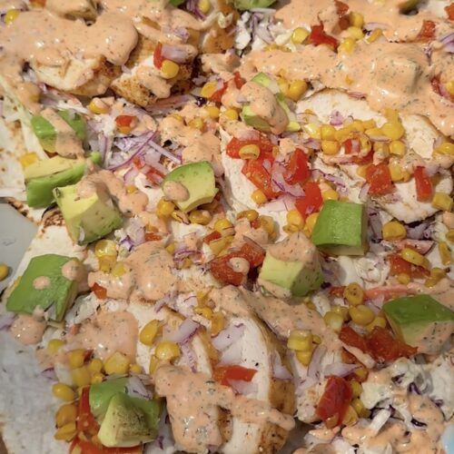 plate of loaded tacos