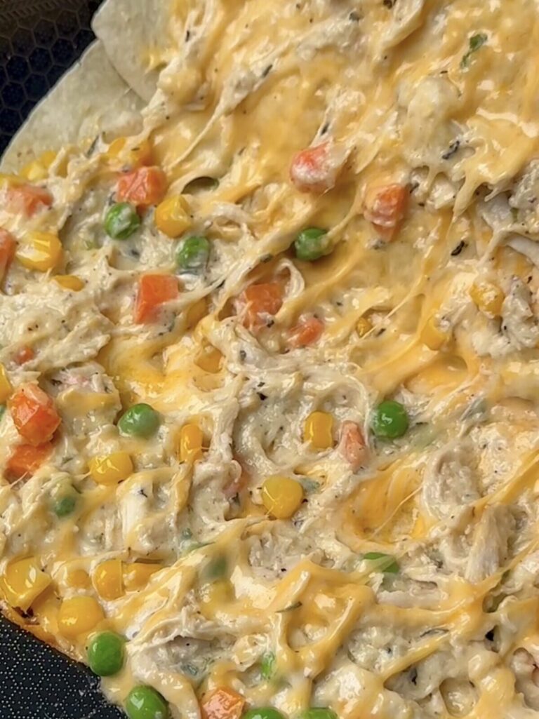 Chicken Pot Pie Quesadilla